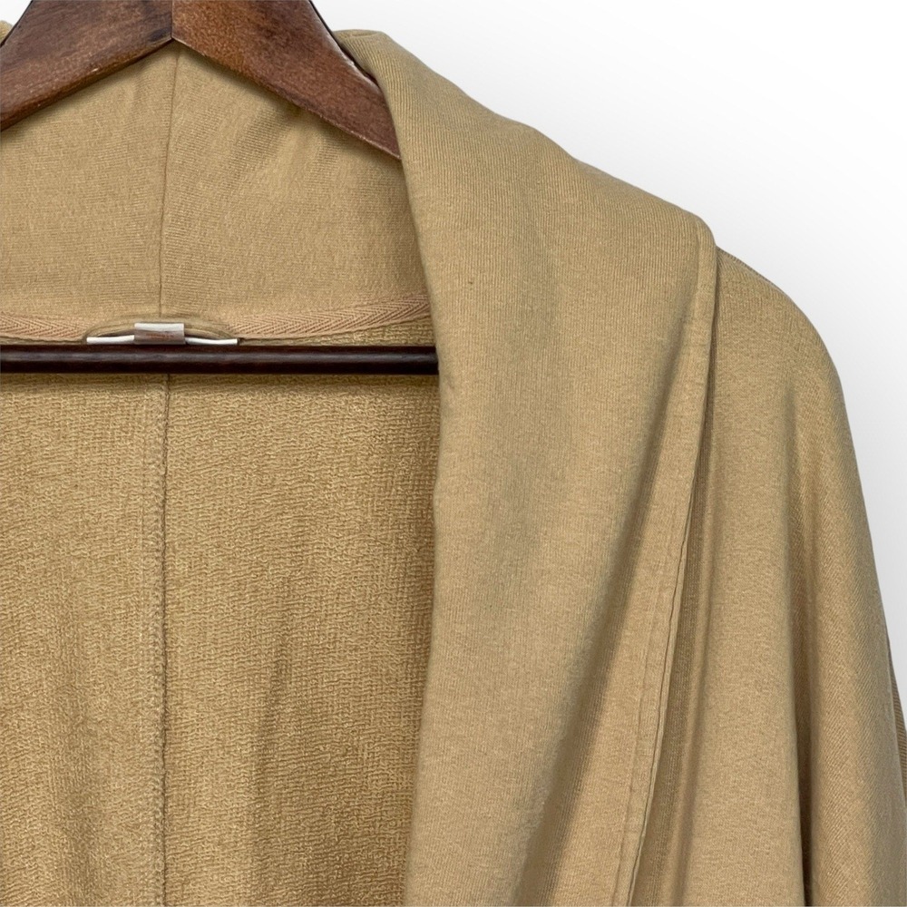 Knox Rose Womens XL Tan Drawstring Waist Open Front French Terry Cardigan Jacket - Picture 4 of 11
